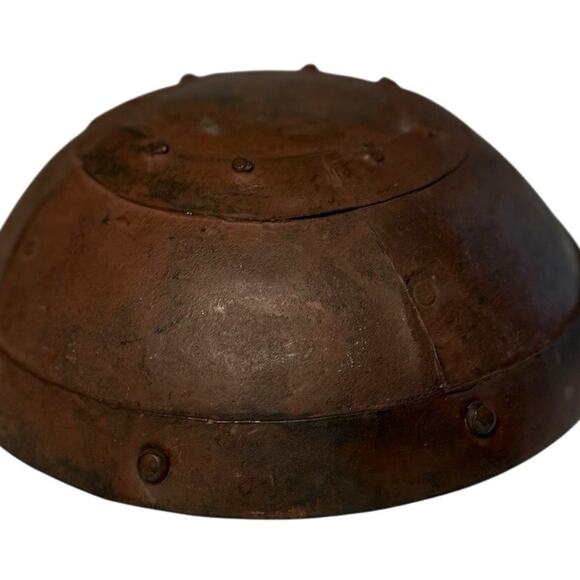 Antique Forged Iron Bowl with Ring Handles Primitive Rustic Decor - Picture 7 of 11